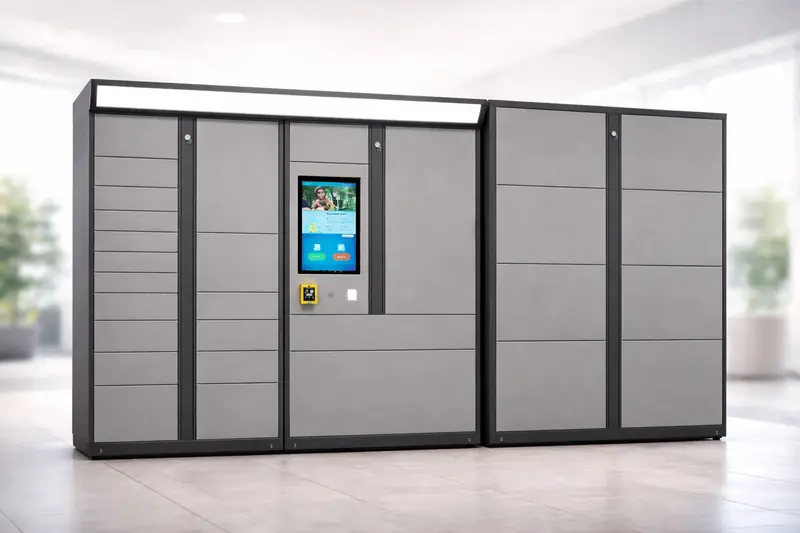 ReadyLockers cabinet in service inside a working warehouse