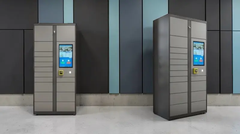 ReadyLockers locker bank serving a residential lobby